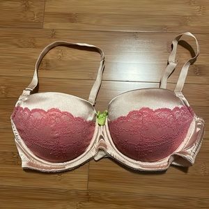 Aerie nude with pink lace like new 34D bra